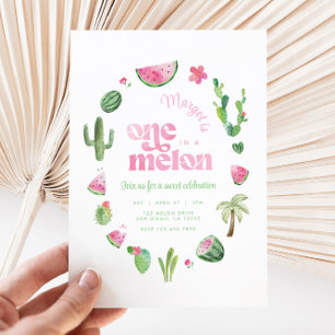 One in a Melon 1st Birthday Invitation