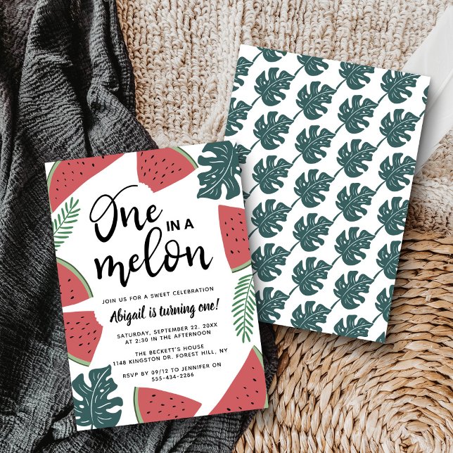 One In A Melon 1st Birthday Invitations (Creator Uploaded)