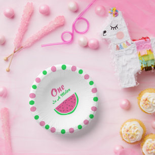 One In A Melon 1st Birthday Paper Plate
