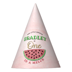 One In A Melon 1st Birthday Party Hat