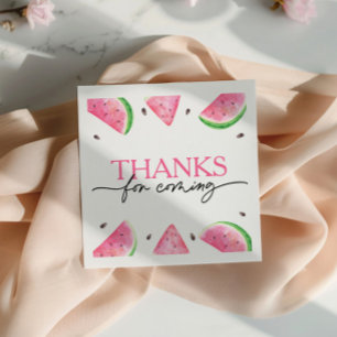 One In A Melon 1st Birthday Watermelon Birthday Napkin