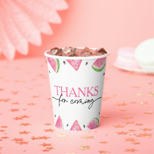 One In A Melon 1st Birthday Watermelon Birthday Paper Cups