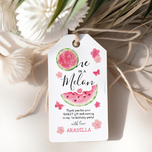 One in a Melon 1st Birthday Watermelon Thank You Gift Tags