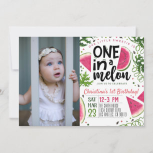 One in a Melon Birthday Invitation
