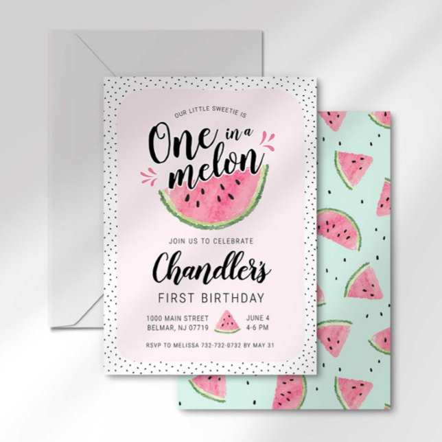 One in a Melon Birthday Invitation (Creator Uploaded)