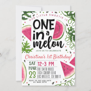 One in a Melon Birthday Invitation