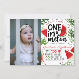 One in a Melon Birthday Invitation