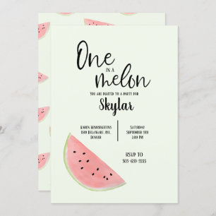 One in a Melon Birthday Invitation for Girl or Boy