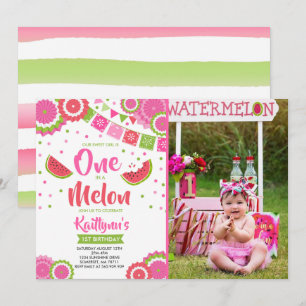 One In A Melon Birthday Invitation Melon Party