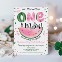 One in a Melon Birthday Invitation Watermelon Card