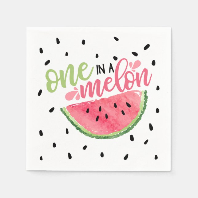 One In a Melon Birthday Napkin (Front)