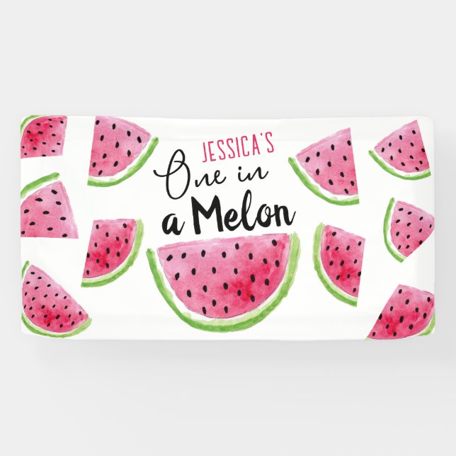 One in a Melon Birthday Party Banner (Horizontal)