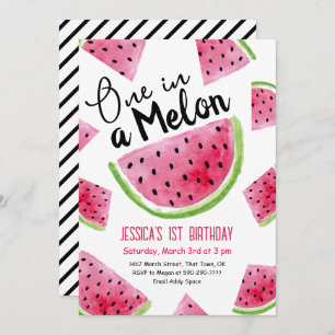 One in a Melon Birthday Party Invitation
