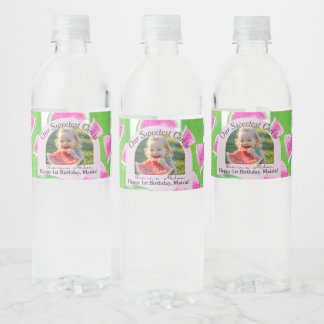 One in a Melon Birthday Water Bottle Label