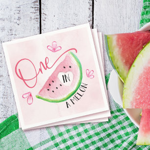 One in a Melon Birthday Watermelon Napkin