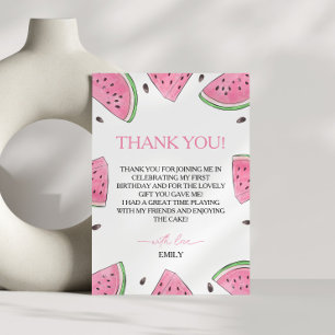One In A Melon Birthday Watermelon Thank You Card