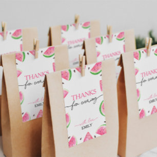 One In A Melon Birthday Watermelon Thank You Gift Tags