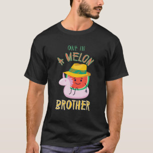 One In A Melon Brother Funny Watermelon Family Mat T-Shirt