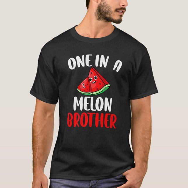 One In A Melon Brother Watermelon Fruit Family Mat T-Shirt (Front)
