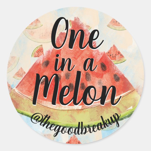 One in a Melon Classic Round Sticker (Front)