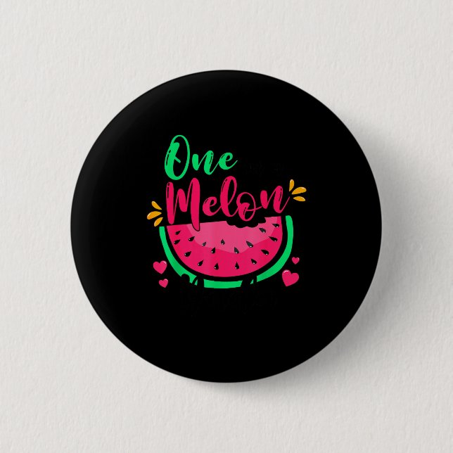 One In A Melon Dada Summer Birthday Party Matching 6 Cm Round Badge (Front)