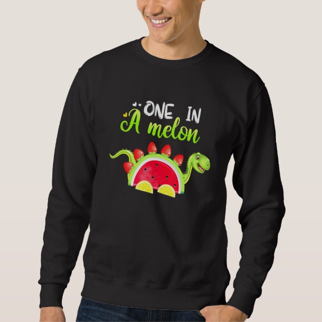One In A Melon Dinosaur Fruit Watermelon Orange Sweatshirt (Front)