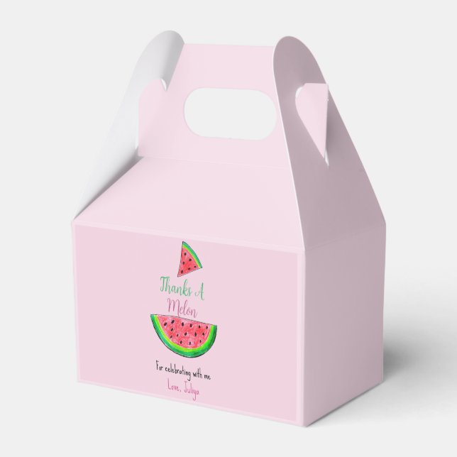 One in a melon first birthday Favour Box (Front Side)