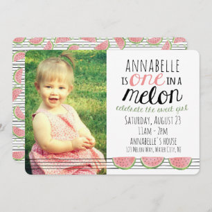 One in a Melon, First Birthday Invitation
