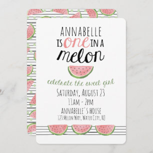 One in a Melon, First Birthday Invitation