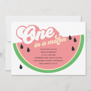 One In a Melon First Birthday Invitation