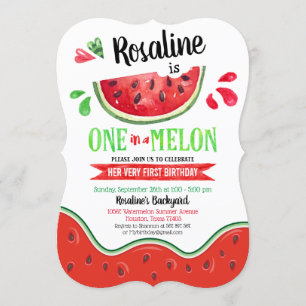 One in a melon First Birthday Invitation