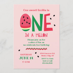 One in a Melon First Birthday Invitation