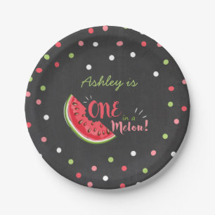 One in a melon First birthday Paper Plates summer
