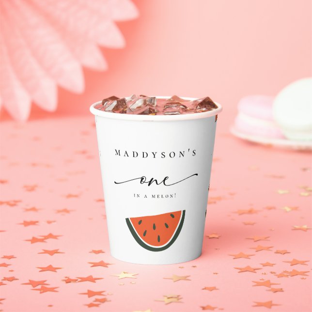 One In A Melon First Birthday Party  Paper Cups (Insitu)