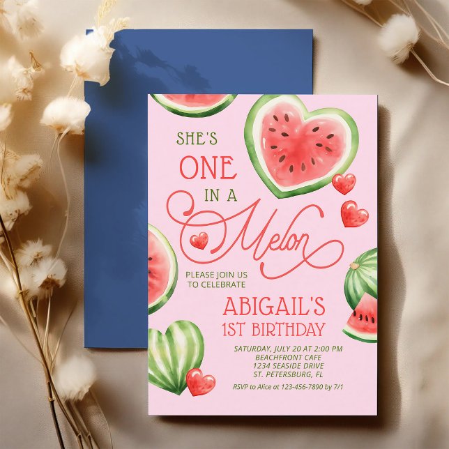 One in a Melon First Birthday Summer Invitation (Creator Uploaded)