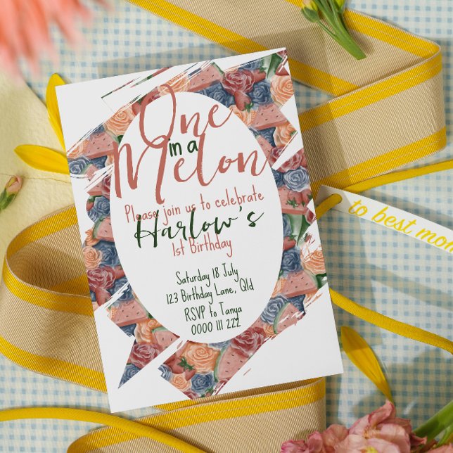 One in a Melon First Birthday - Summer vibes Invitation (Creator Uploaded)