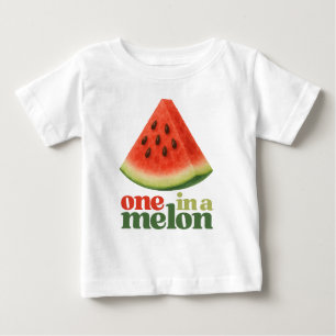 One in a Melon First Birthday Watermelon One Year Baby T-Shirt