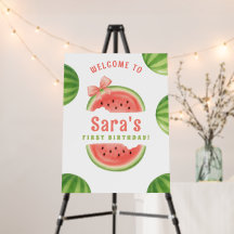 One in a Melon First Birthday Welcome Foam Board