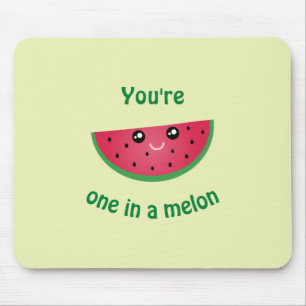 One In A Melon Funny Cute Kawaii Watermelon Mouse Mat