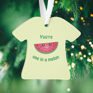 One In A Melon Funny Cute Kawaii Watermelon Ornament