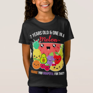 One in a Melon Funny Fruit Saying 7th Birthday - 7 T-Shirt