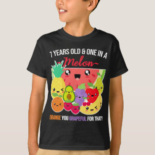 One in a Melon Funny Fruit Saying 7th Birthday - 7 T-Shirt