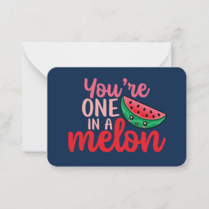 One In A Melon Funny Pun Cute Valentine's Day Card