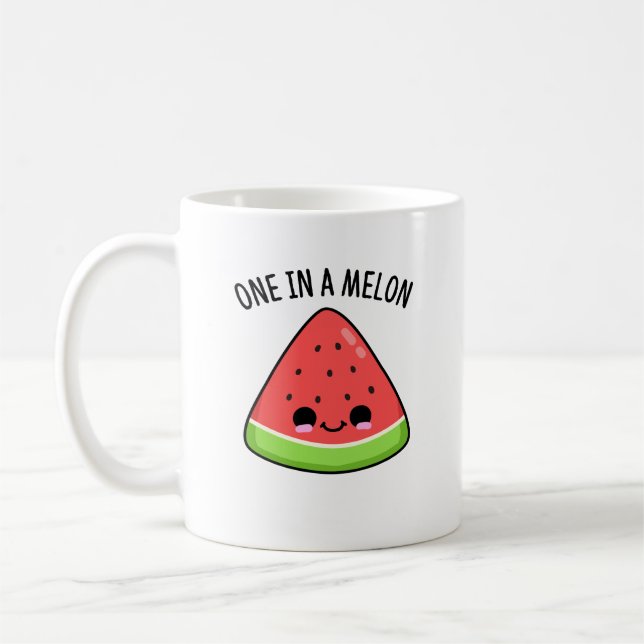 One In A Melon Funny Watermelon Pun  Coffee Mug (Left)