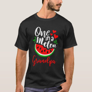 One In A Melon Grandpa Birthday Matching Family  T-Shirt
