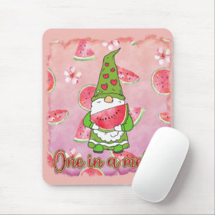 One in a Melon   Green Gnome & Watermelon Mouse Mat
