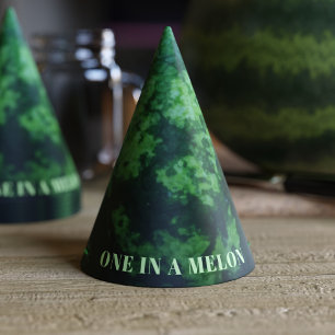 One in a Melon Green Watermelon Birthday Party Hat