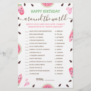 One In A Melon Happy Birthday Around The World