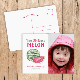 One in a Melon Kids Photo Valentine's Day Postcard