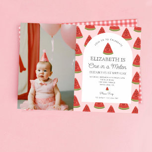 One In A Melon Little Sweetie First Birthday Invitation